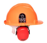 Construction helmet with earmuffs