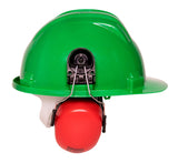 Construction helmet with earmuffs