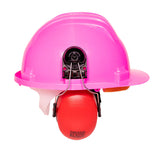 Construction helmet with earmuffs