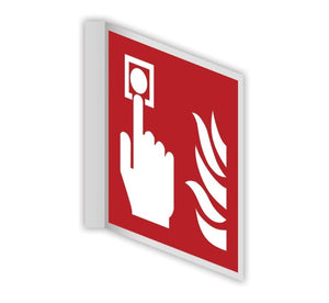 Fire detector perpendicular sign