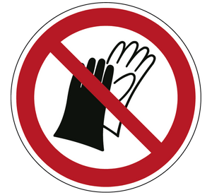 Wearing gloves prohibited icon