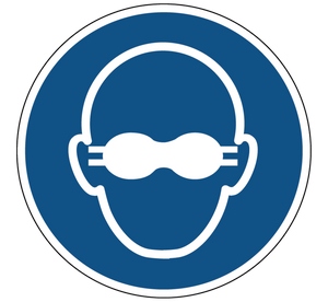 Wearing opaque glasses mandatory mandatory icon