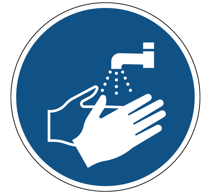 Hand washing mandatory command icon