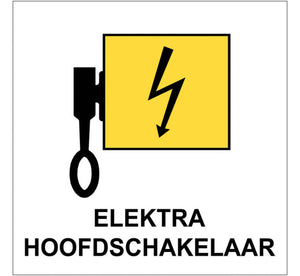 Sticker voor elektrische hoofduitschakeling