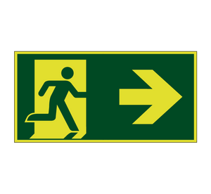 Emergency exit to the right luminous icon