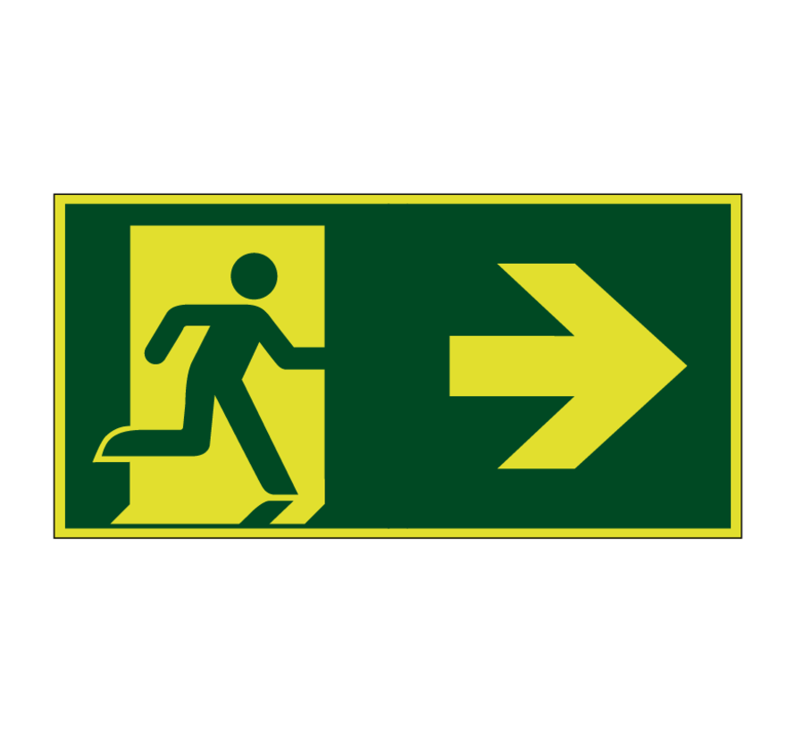 Emergency exit to the right luminous icon