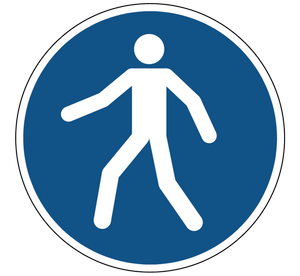 Mandatory pedestrian passage mandatory icon