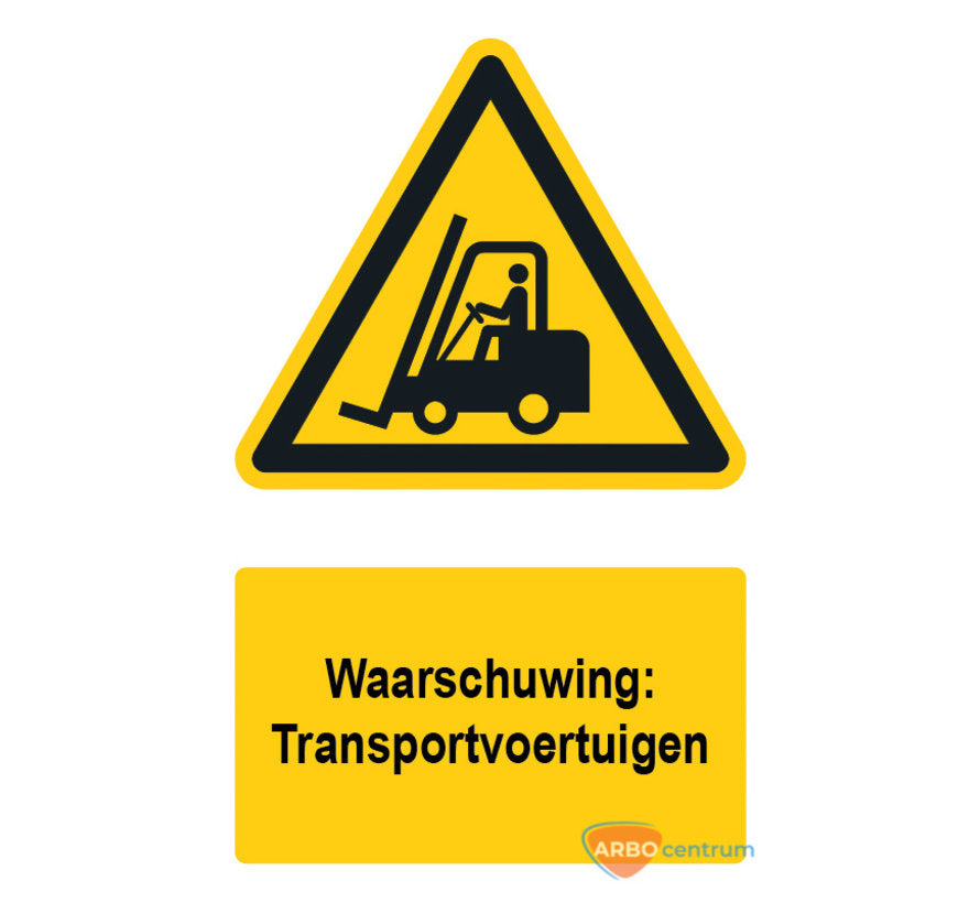 Waarschuwingsbord / sticker voor transportvoertuigen met tekst